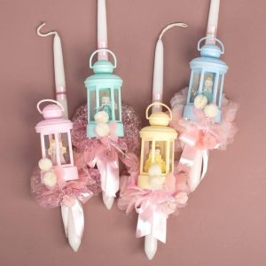 Λαμπάδα με κρεμαστό φαναρακι πριγκιπισσα
